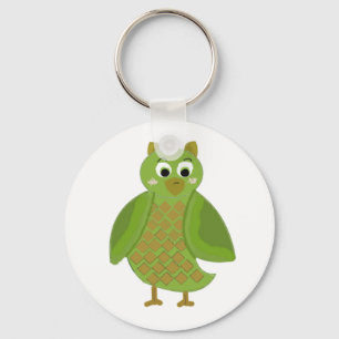Funny Cartoon Owl Sleutelhanger