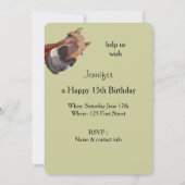 Funny Cartoon Paard Verjaardag Custom Invite Kaart (Achterkant)