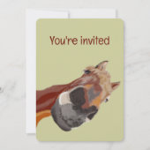 Funny Cartoon Paard Verjaardag Custom Invite Kaart (Voorkant)