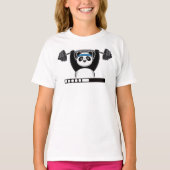 Funny Cartoon Panda Weightlifting with 'Loading' T-shirt (Voorkant)