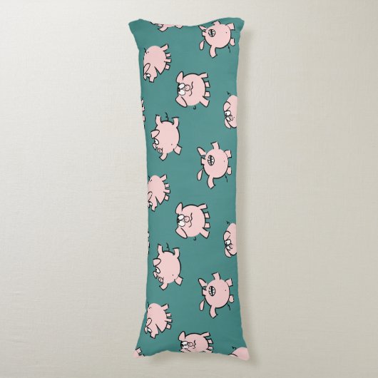 Funny Cartoon Pattern Pig Jaar kiezen Kleurlichaam Lichaamskussen (Voorkant Verticaal)