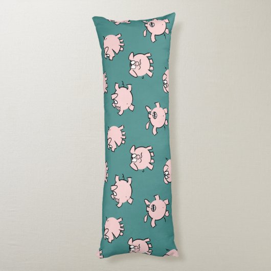 Funny Cartoon Pattern Pig Jaar kiezen Kleurlichaam Lichaamskussen (Achterkant (Verticaal))