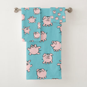 Funny Cartoon Pattern Pig Year Kies Kleur Bath T Bad Handdoek