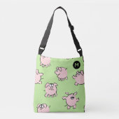Funny Cartoon Pattern Pig Year Kies Kleur M Bag Crossbody Tas (Voorkant)