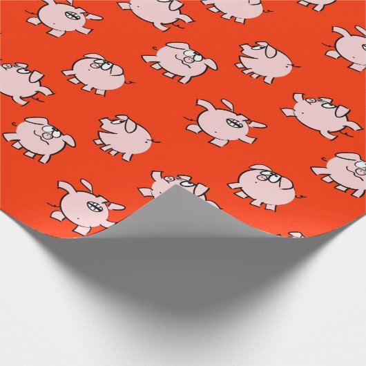 Funny Cartoon Pattern Pig Year Kies Kleurcadeau P Cadeaupapier (Hoek)