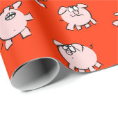 Funny Cartoon Pattern Pig Year Kies Kleurcadeau P Cadeaupapier (Rol Hoek)