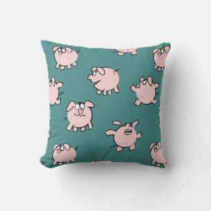 Funny Cartoon Pattern Pig Year Kies Kleurstang Kussen