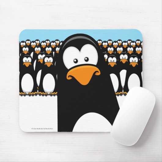 Funny Cartoon Penguin Army Muismat (Met muis)