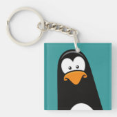 Funny Cartoon Pensive Penguin Sleutelhanger (Voorkant)