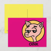 FUNNY CARTOON PIG BRIEFKAART (Voorkant / Achterkant)
