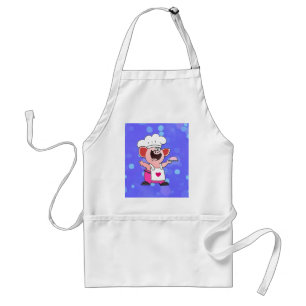 Funny Cartoon Pig Chef Shirt Funny Piggy Chef T Standaard Schort