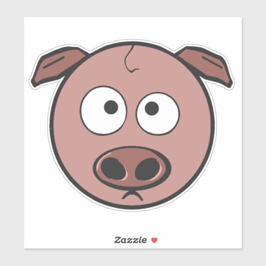 Funny Cartoon Pig Sticker (Vel)
