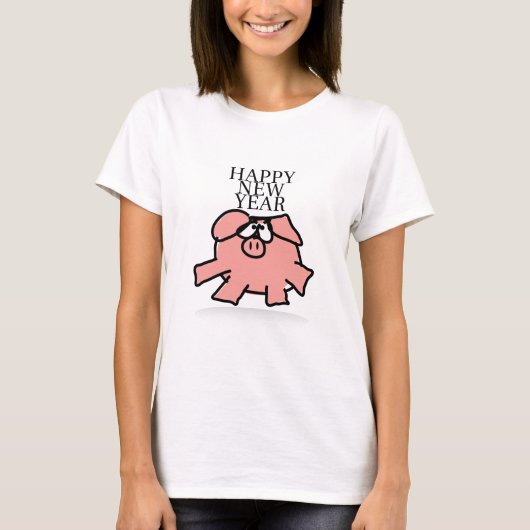 Funny Cartoon Pig Year 2019 Woman T-shirt (Voorkant)