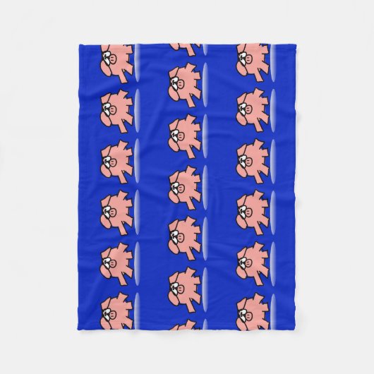 Funny Cartoon Pig Year Birthday Kies kleur FlB Fleece Deken (Voorkant)
