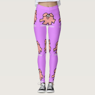 Funny Cartoon Pig Year Vrouw kiest Leggings kleur