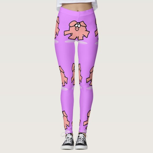 Funny Cartoon Pig Year Vrouw kiest Leggings kleur (Voorkant)