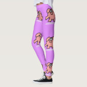 Funny Cartoon Pig Year Vrouw kiest Leggings kleur (Links)