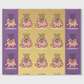 Funny Cartoon Pig Year Wrapping paper Cadeaupapier (Vlak)