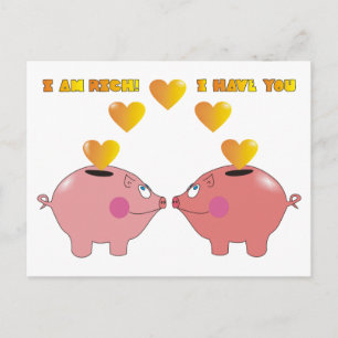 Funny Cartoon Pigs in Love Valentijn Briefkaart