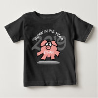 Funny Cartoon Pink Pig 2019 Personalized Baby T-sh
