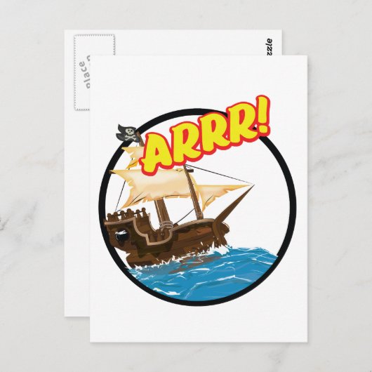 Funny cartoon Pirate Briefkaart (Voorkant / Achterkant)