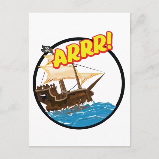 Funny cartoon Pirate Briefkaart (Voorkant)