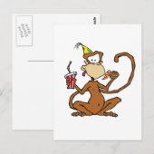 Funny Cartoon Pizza Monkey Briefkaart (Voorkant / Achterkant)