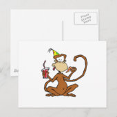 Funny Cartoon Pizza Monkey Briefkaart (Voorkant / Achterkant)