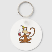 Funny Cartoon Pizza Monkey Sleutelhanger (Voorkant)