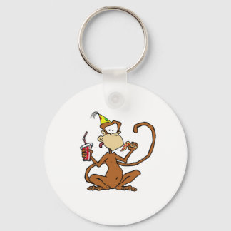Funny Cartoon Pizza Monkey Sleutelhanger