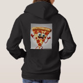 Funny Cartoon Pizza Slice T-Shirt - Cute Anthropom (Achterkant)