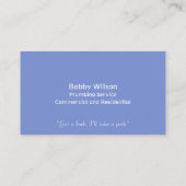 Funny Cartoon Plumber Contractor Plumbing Service Visitekaartje (Achterkant)