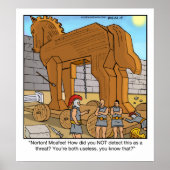 Funny Cartoon Poster - Trojan Horse (Voorkant)