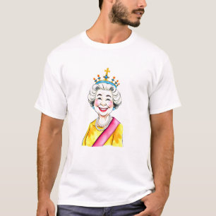Funny Cartoon Queen Elizabeth II Royal T-shirt