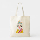 Funny Cartoon Queen Elizabeth II Royal Tote Bag (Achterkant)