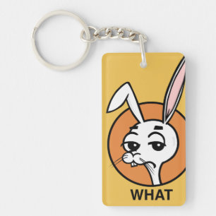 FUNNY CARTOON RABBIT RECTANGULAR SLEUTELHANGER