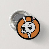 FUNNY CARTOON RABBIT ROUND BUTTON (Voorkant /achterkant)