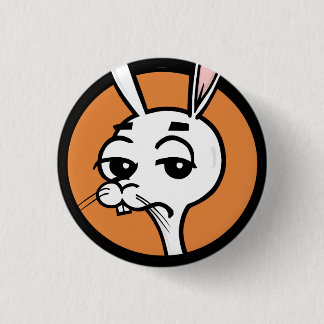 FUNNY CARTOON RABBIT ROUND BUTTON