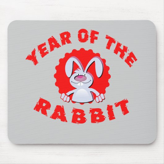 Funny Cartoon Rabbit Year of the Rabbit Gifts Muismat (Voorkant)