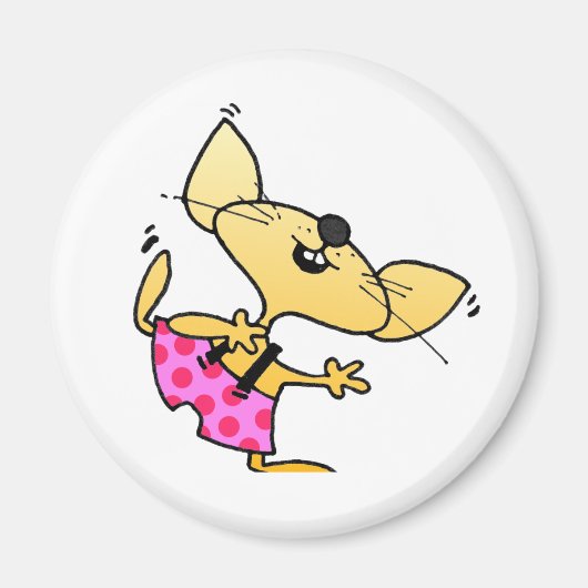Funny Cartoon Rats Dance Magneet (Voorkant)
