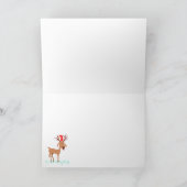 Funny Cartoon Reindeer Deer Kerstkerstkerstkerstke Kaart (Binnen)