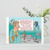 FUNNY CARTOON RETIREMENT INVITATIONS KAART (Staand voorkant)