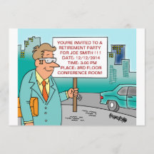 FUNNY CARTOON RETIREMENT INVITATIONS