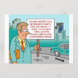 FUNNY CARTOON RETIREMENT INVITATIONS KAART