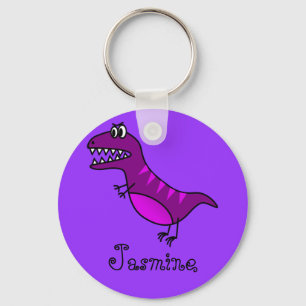 Funny Cartoon Rex Cute Dinosaur Persoonlijke Gift Sleutelhanger