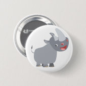 Funny Cartoon Rhino Button Badge (Voorkant /achterkant)