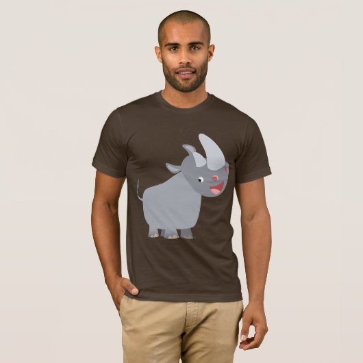 Funny Cartoon Rhino T-shirt (Voorkant volledig)