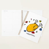 Funny Cartoon Roast Chicken Falling Planner