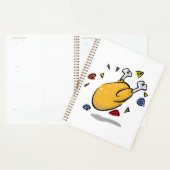 Funny Cartoon Roast Chicken Falling Planner (Display)