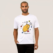 Funny Cartoon Roast Chicken Falling T-shirt (Voorkant volledig)